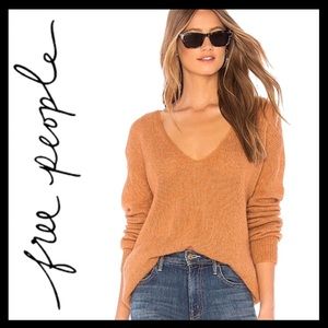 FREE PEOPLE Gossamer V-Neck Sweater Color: Terracotta